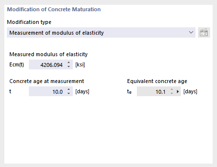Modification Type "Measurement of Modulus of Elasticity"