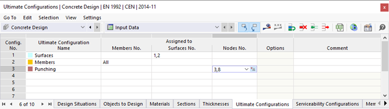 Assigning Objects to Design Configuration in Table