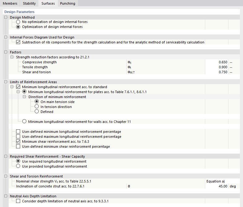 Editing Strength Configuration - Surfaces