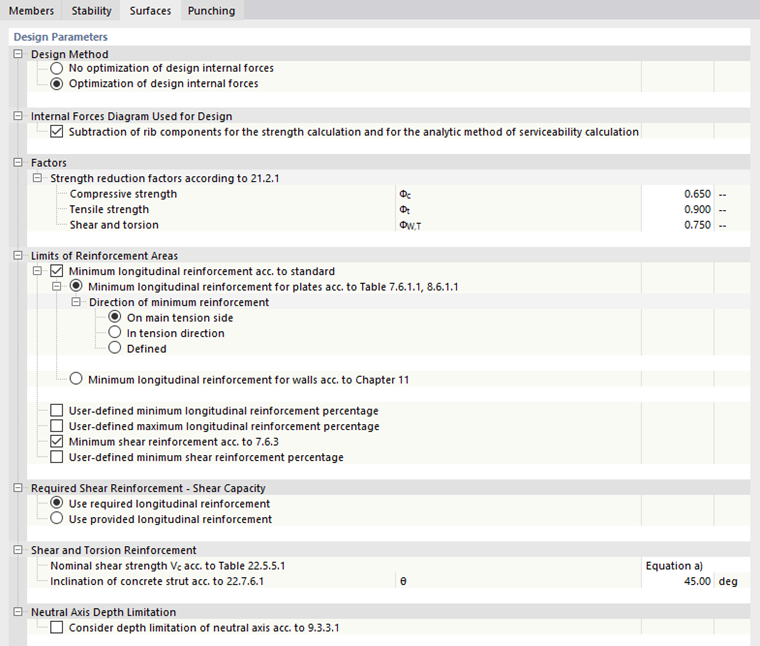 Editing Strength Configuration - Surfaces