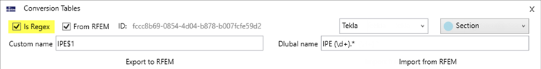 Conversion of IPE Section Series with Regular Expressions (Is Regex)