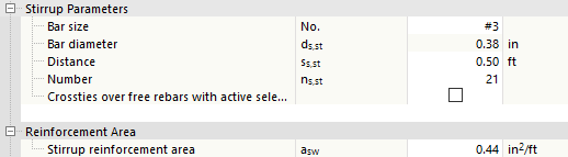 Defining Stirrup Parameters