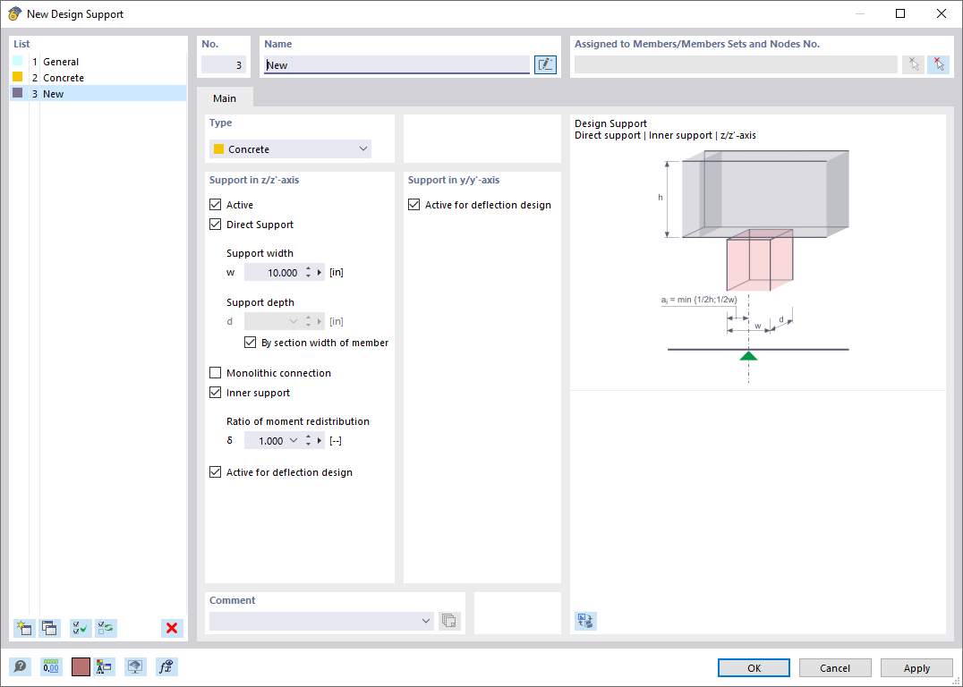 Dialog Box "New Design Support"