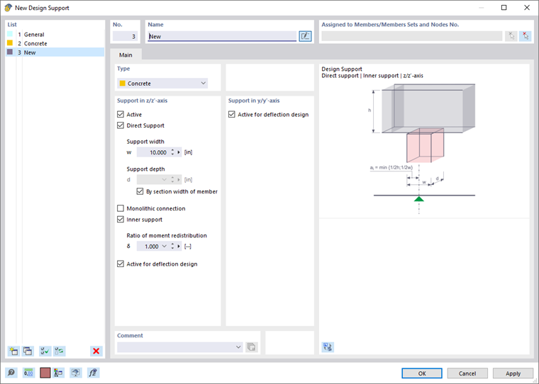 Dialog Box "New Design Support"