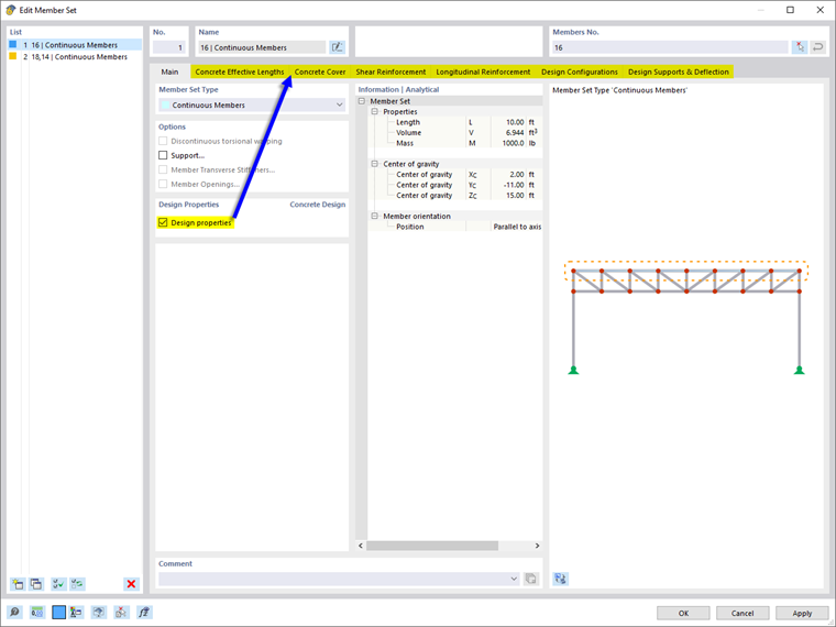 Activating Design Properties of Member Set