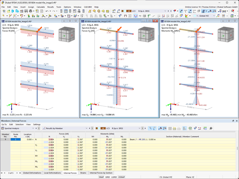 KB 001804 | Superposition of Modal Responses in Response Spectrum Analysis Using Equivalent Linear Combination in RFEM 6 / RSTAB 9