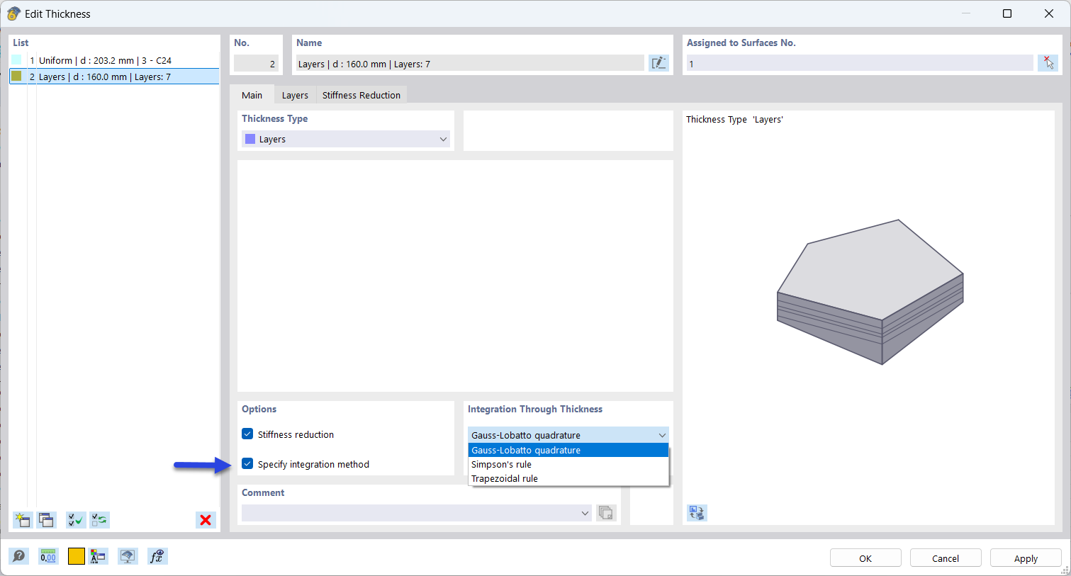 Specifying Integration Method