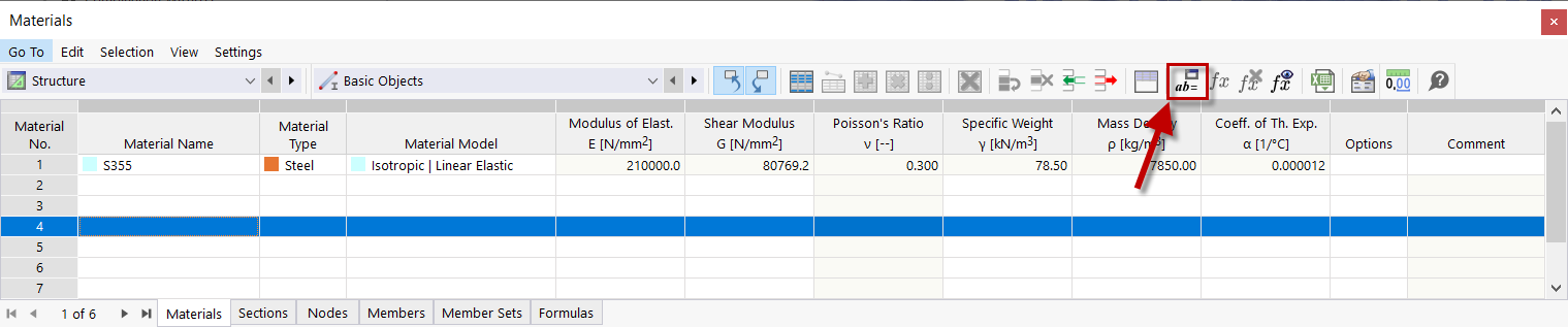 Opening Dialog Box "Edit Global Parameters"