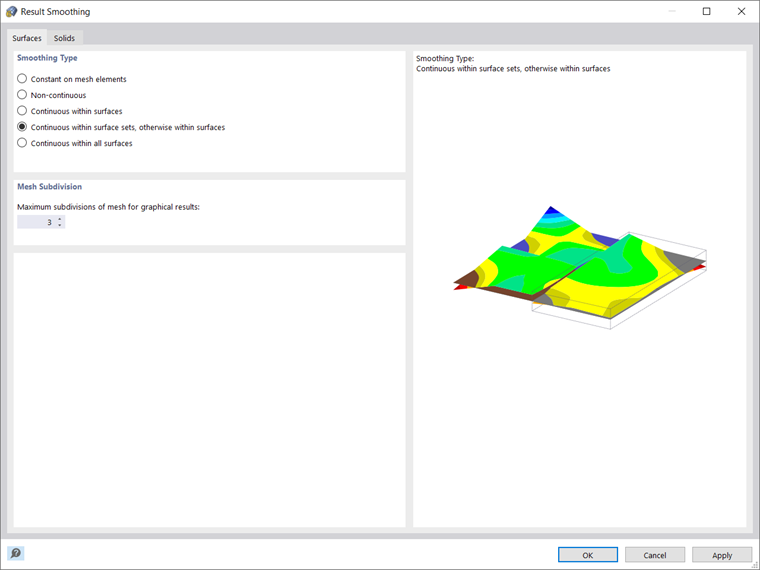 Result Smoothing Dialog Box