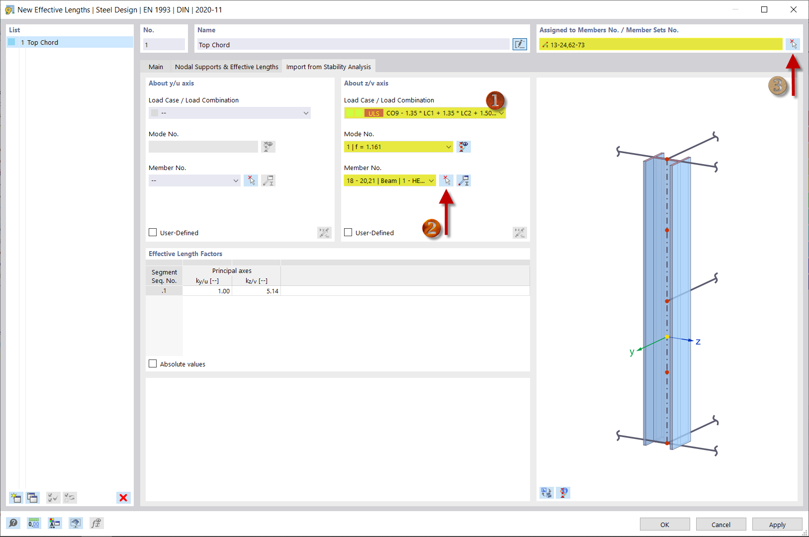 Importing Effective Length from Stability Analysis