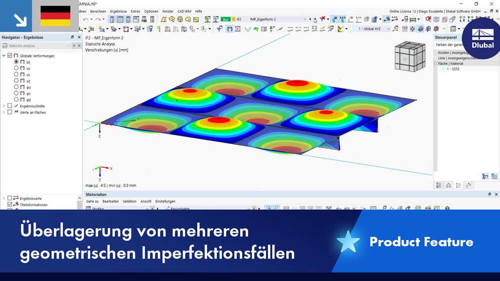 Visualization of superimposed geometric imperfection cases in a structural variant