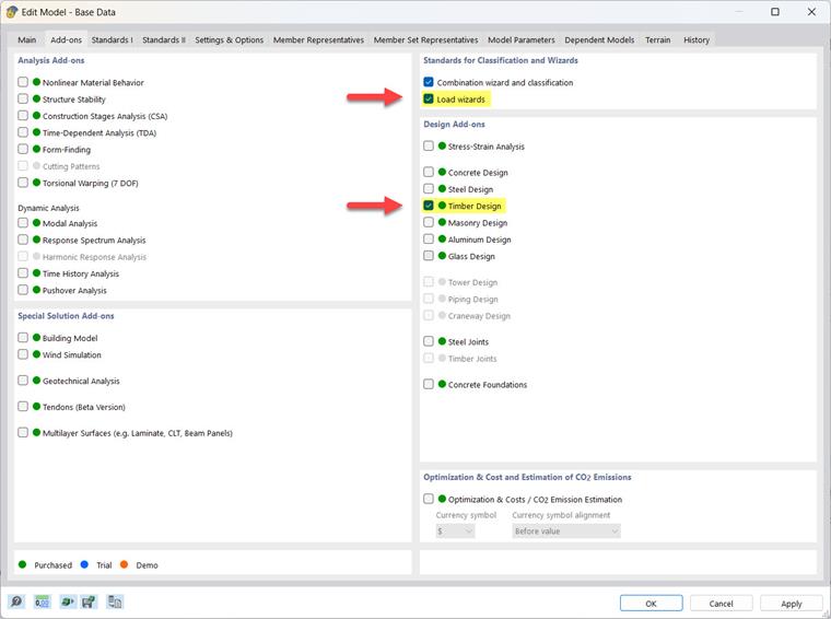 Activating Timber Design Add-on