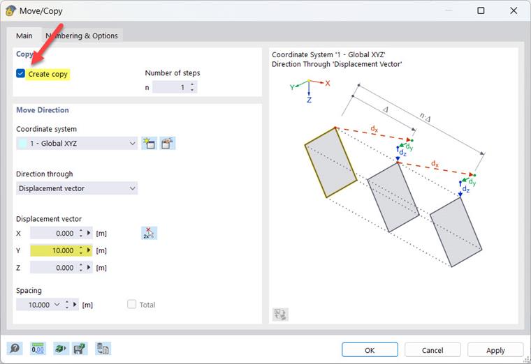 Kopírovat linie a uzly