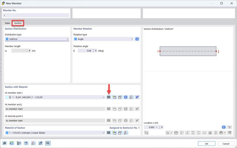 Otevřít knihovnu průřezů