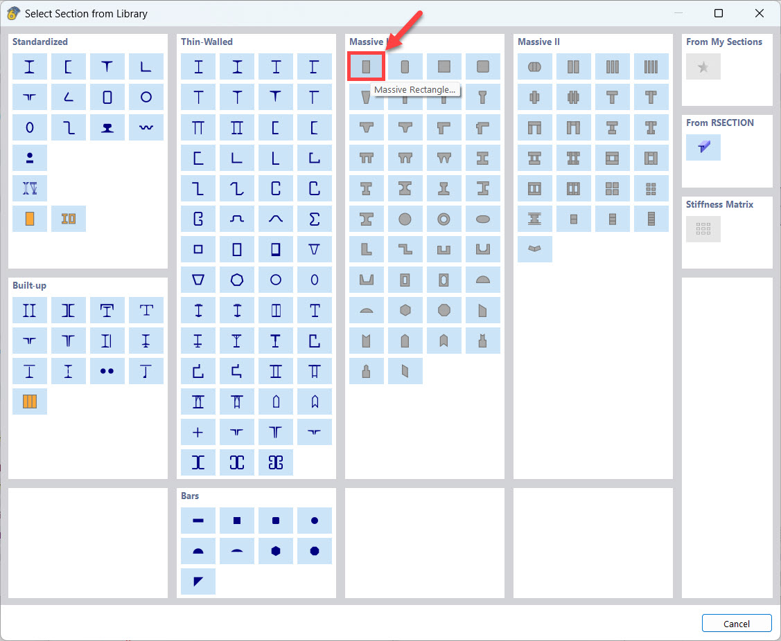 Selecting Thick-Walled Rectangular Cross-Section