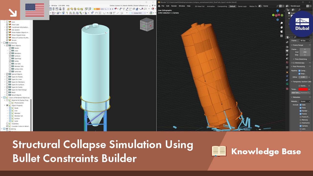 Collapse Simulation | RFEM 6 and Bullet Constraints Builder