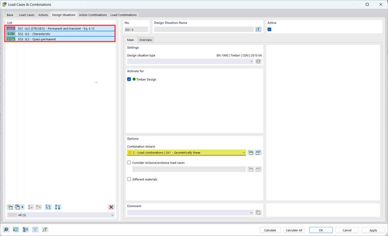 Setting Combination Wizards