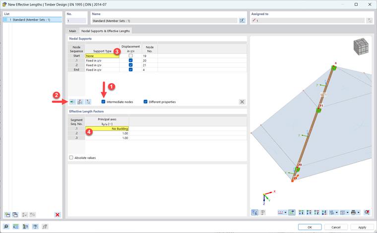 Uzlové podpory a součinitele vzpěrné délky
