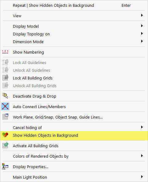 Displaying Hidden Objects in Background
