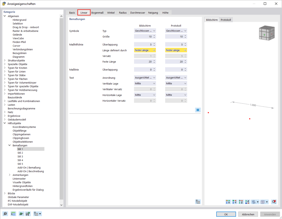 Defining Fixed Length for Dimension Guidelines