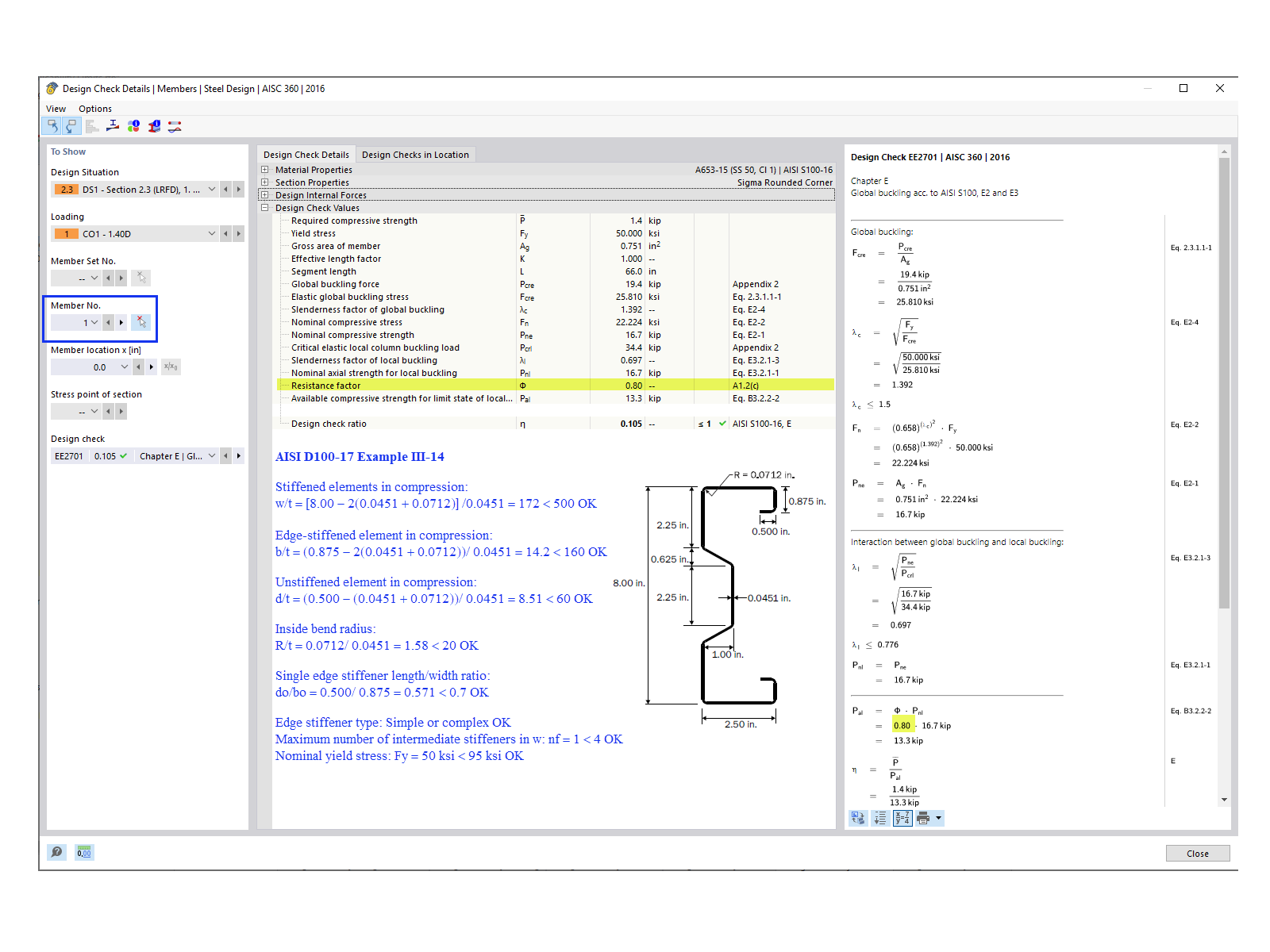 FAQ 005378 | Does RFEM check the applicability limits of AISI Table B4.1-1?
