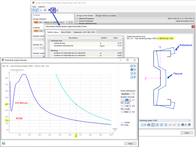 KB 001841 | AISI Cold-Formed Steel Design Using Custom Section in RFEM 6