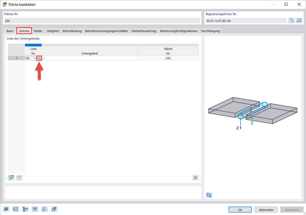 Selecting Lines with Hinge to Ceiling