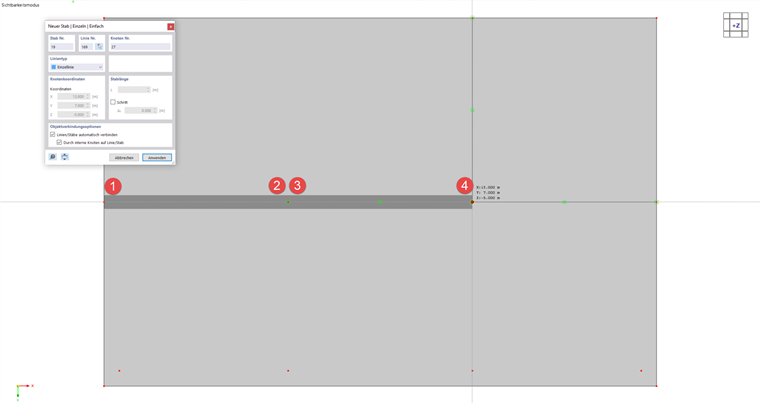 Defining Members of Downstand Beam