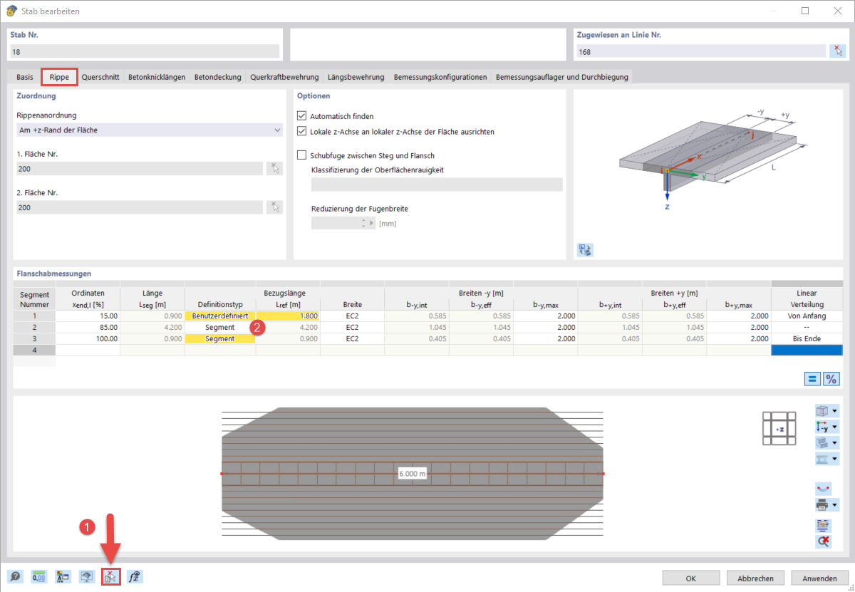 Flange Dimensions of Second Rib