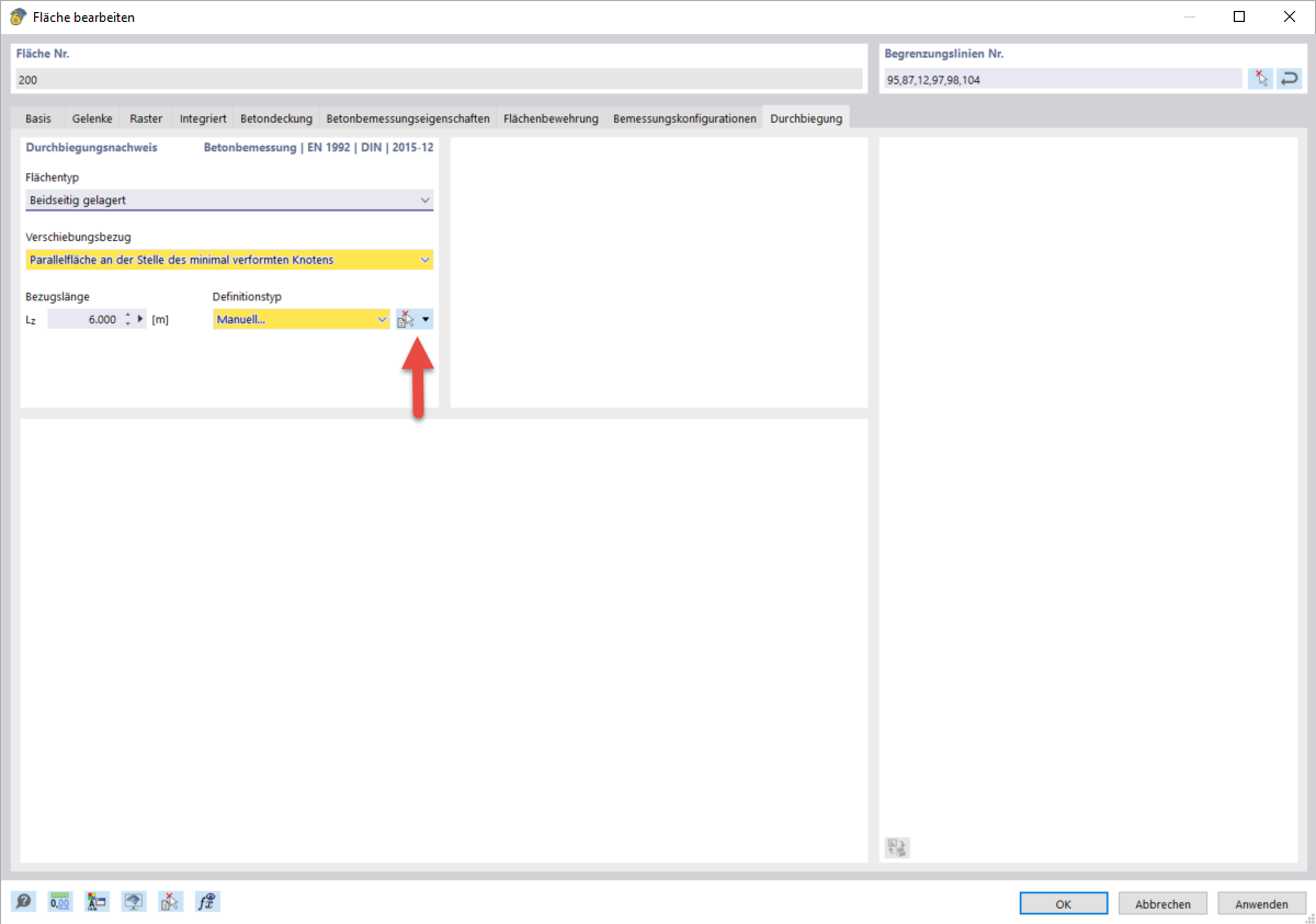Deflection Analysis Settings
