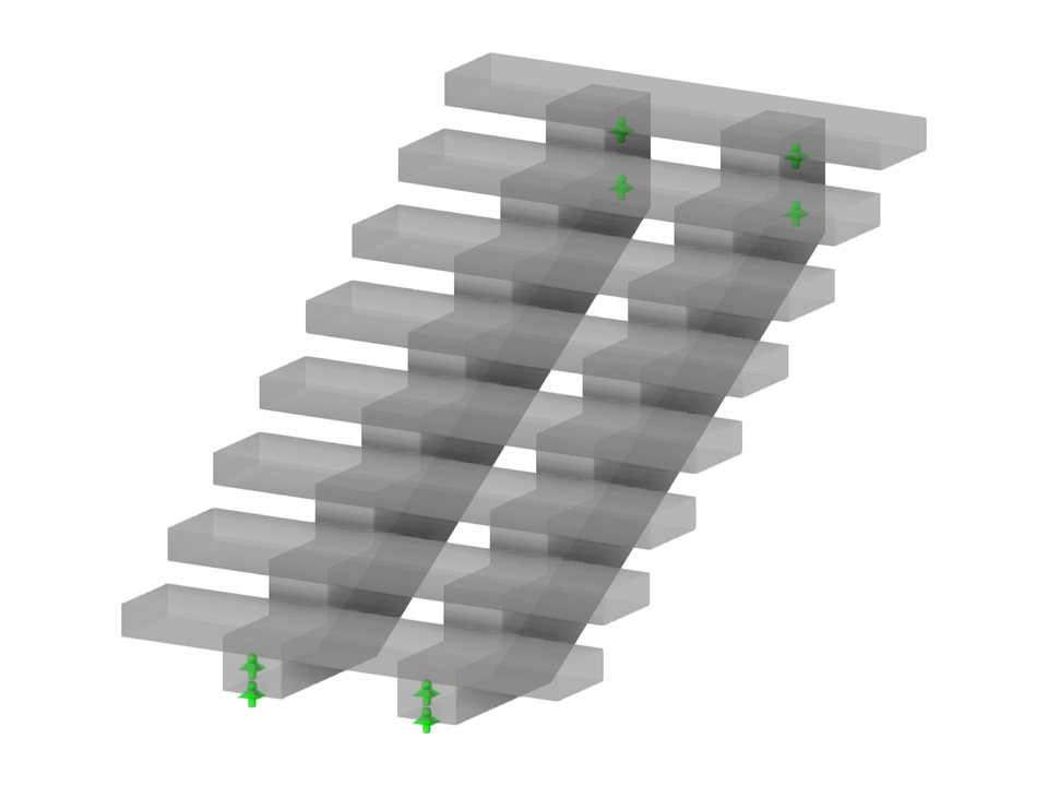 Model 003934 | STC034 | Single-Flight Staircase with Twin Spine Beam
