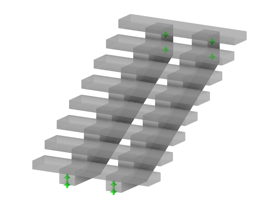 Model 003934 | STC034 | Single-Flight Staircase with Twin Spine Beam