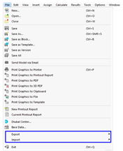 Access Interfaces in Menu "File"