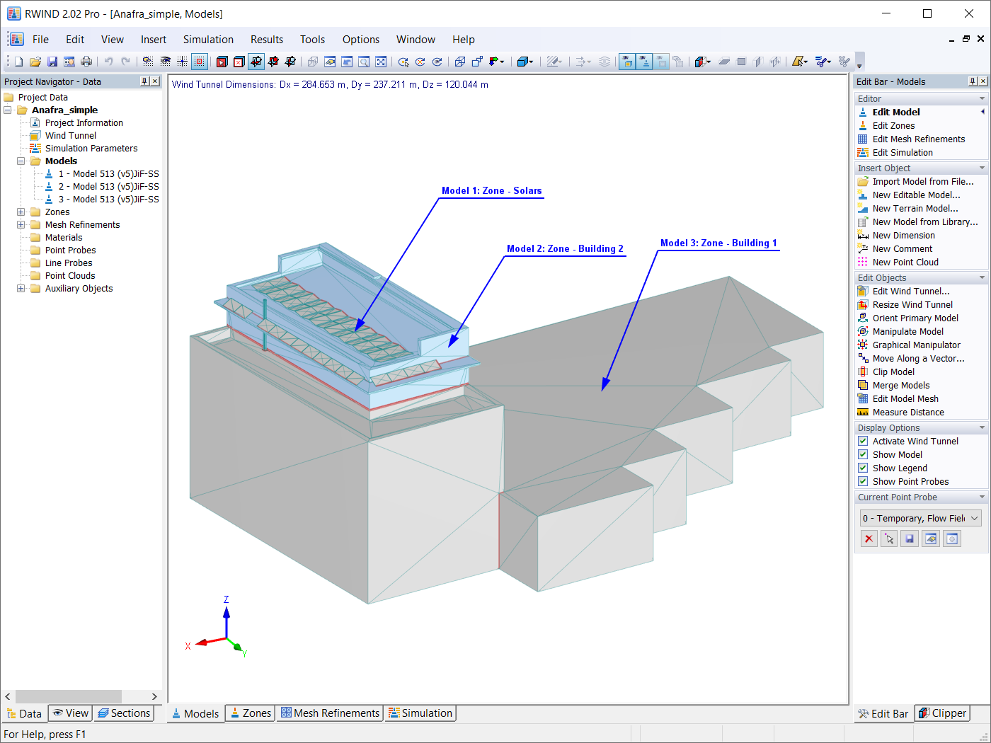 Dividing the Model into Three Parts