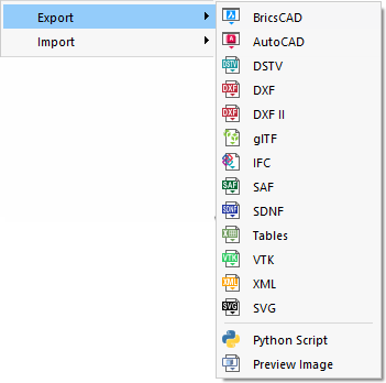 Interfaces for export