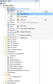 Modeling dialog for creating a new material with detailed input boxes.