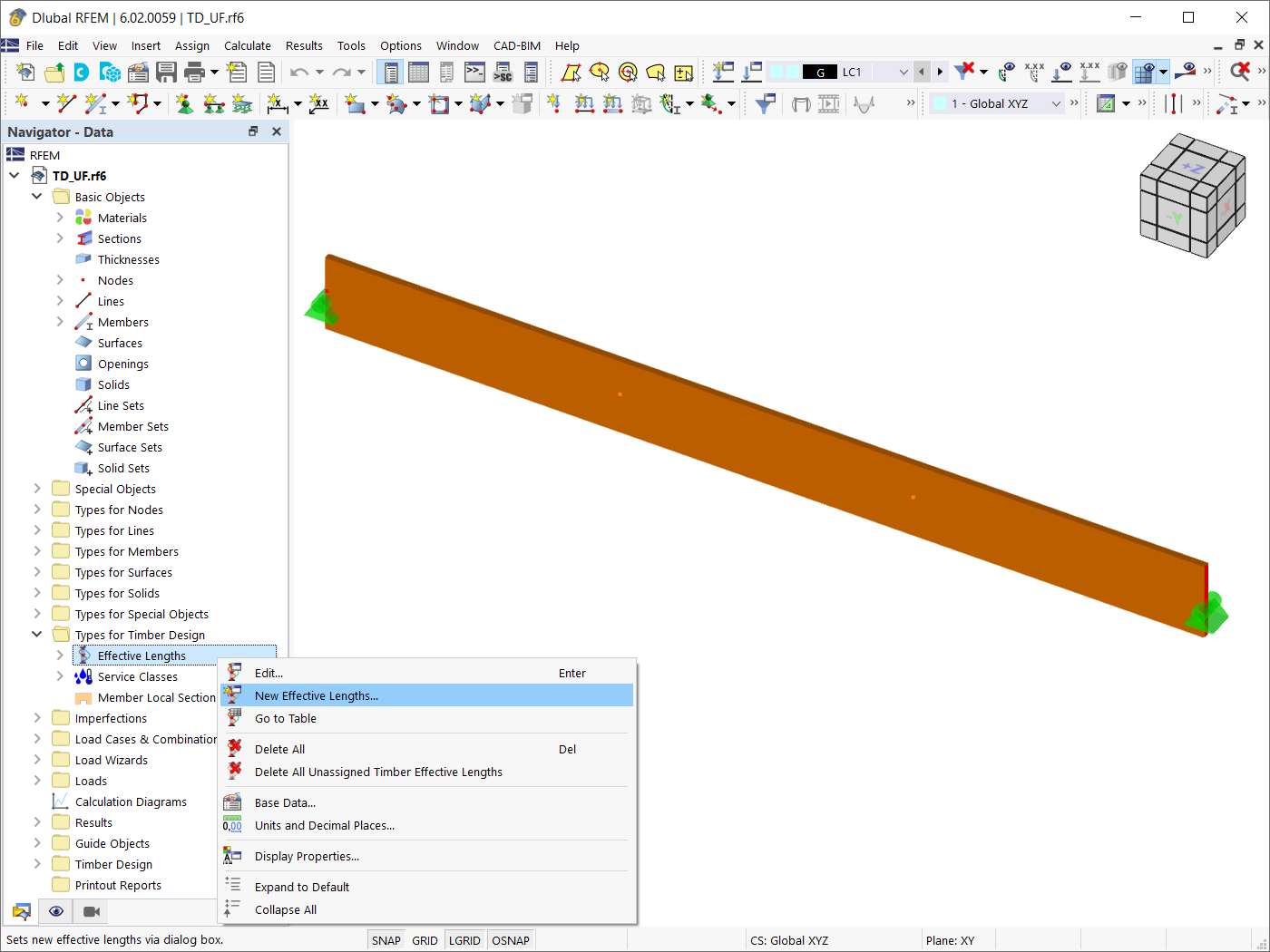 New Effective Length via Data Tab of Navigator