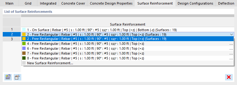 Assigning Surface Reinforcement