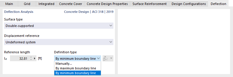 Specifying Parameters for Deflection Analysis