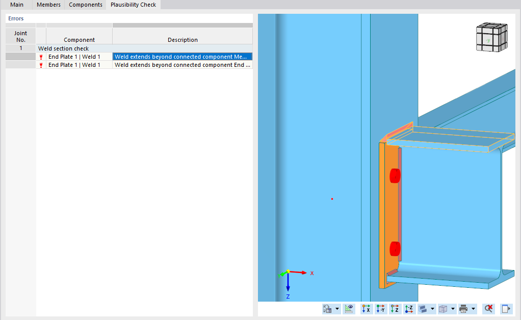 Weld Extending Beyond Connected Component