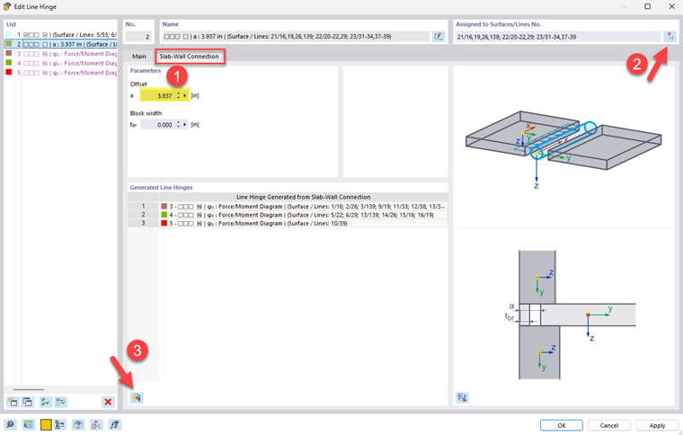 Illustration of the connection between a slab and a wall in a building structure. Clear focus on structural integration.