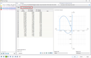 Analysis result shows force and moment distribution on a slab-wall connection.