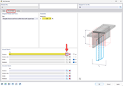 Result member for setting surface parameters in an analysis software illustrates the definition of specific surfaces in a digital model for the analysis of structural properties.