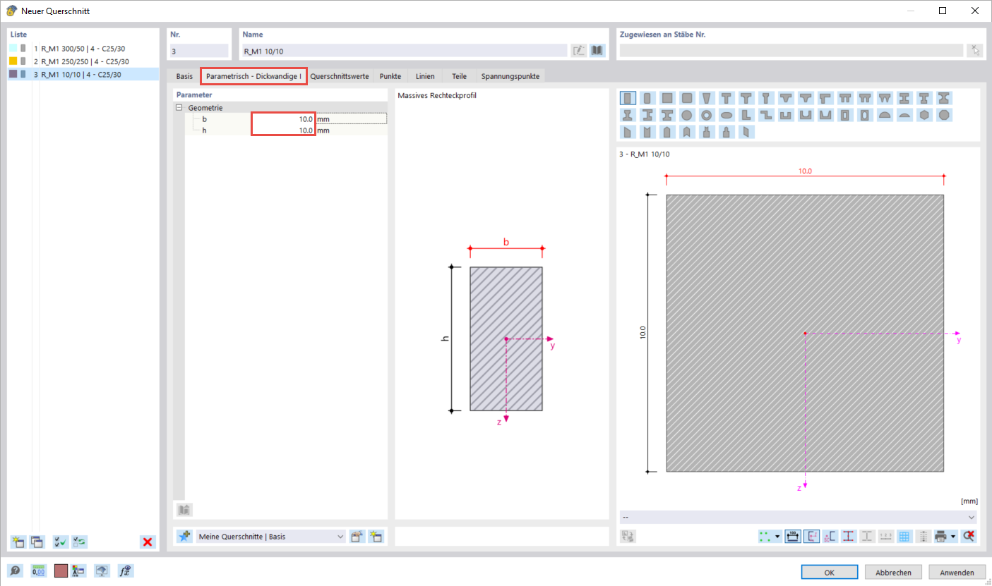 A screen shows creating a cross-section in engineering software with a specific input window.