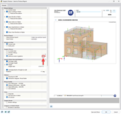 Display of the definition of a compression area in a graphical view of a structural model.