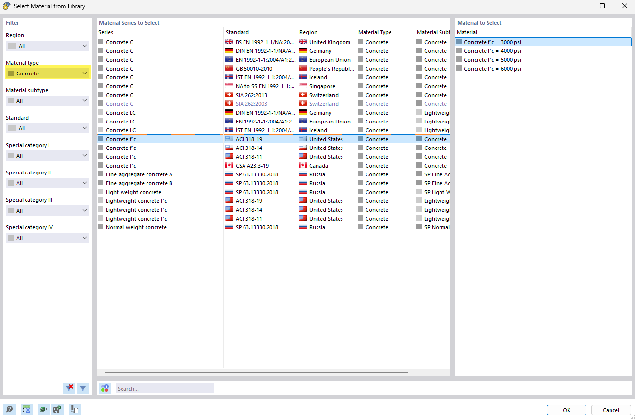 Illustration of materials for concrete slabs in building structures, with details of layer composition and properties.