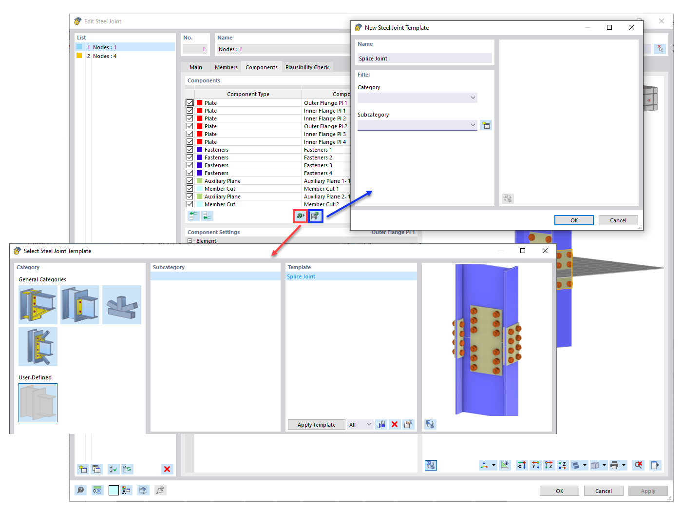 FAQ 005383 | How do I create a splice connection in the Steel Joints add-on?