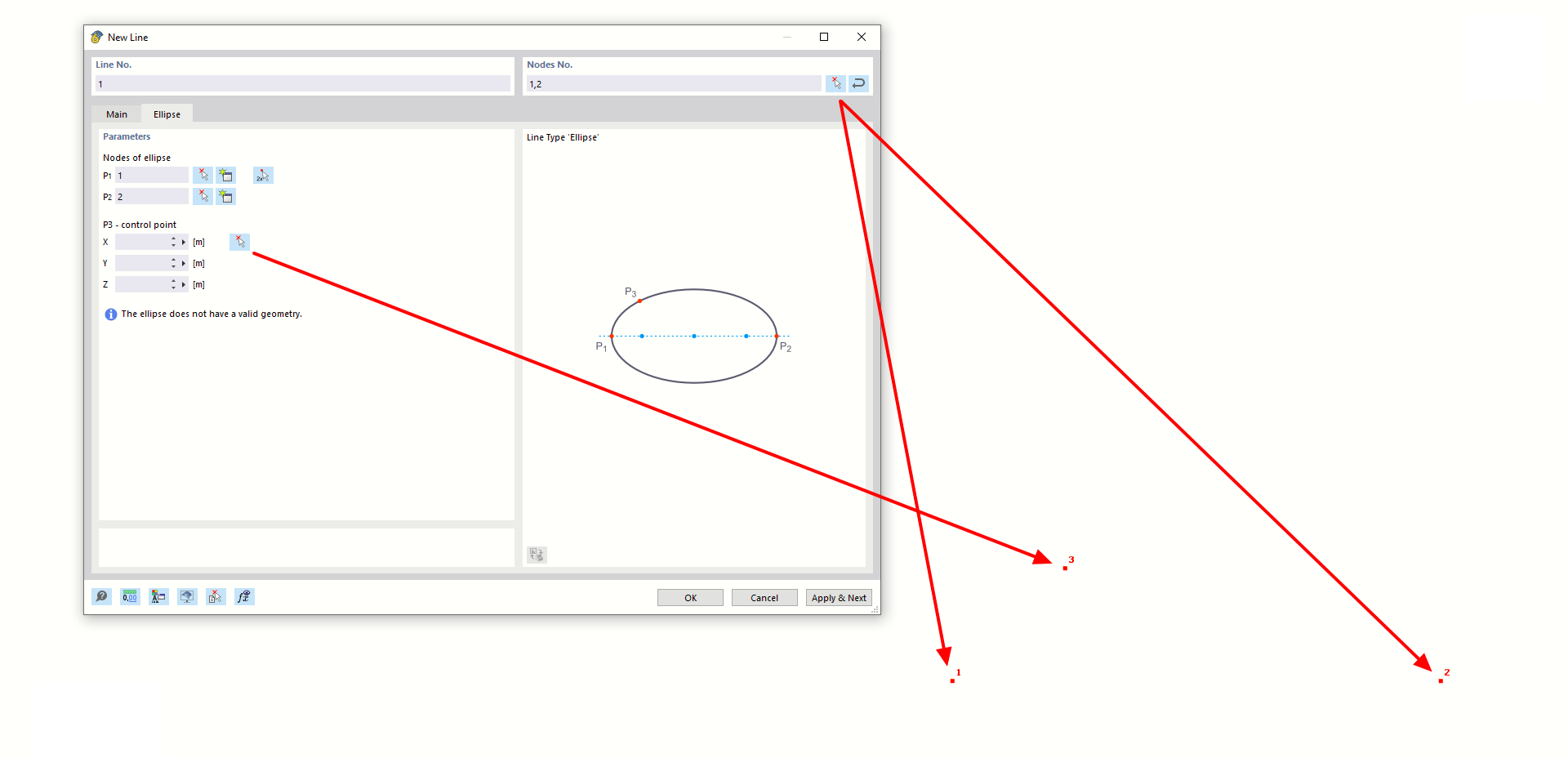 FAQ 005384 | How can I enter an ellipse in RFEM 6?