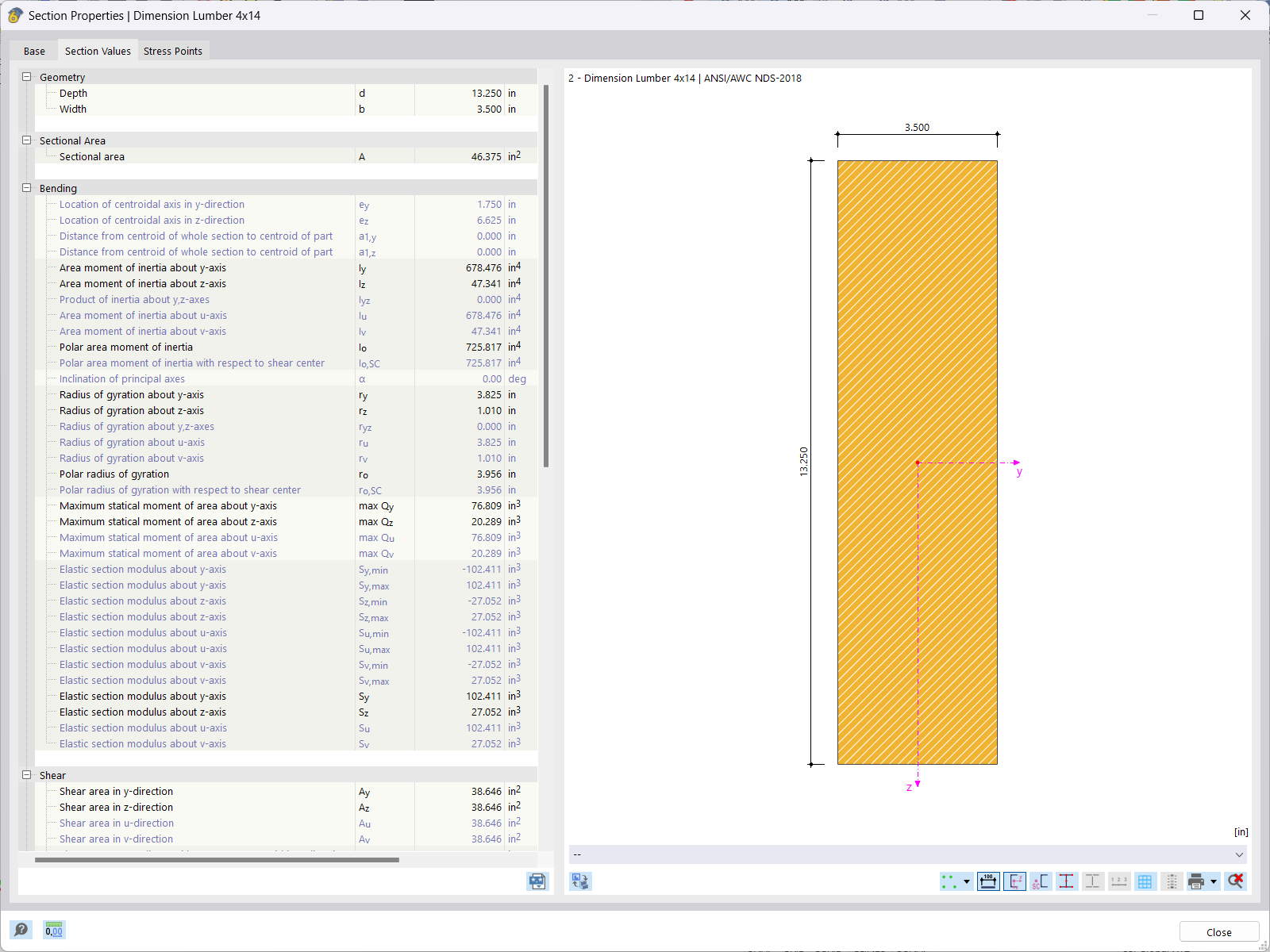 KB 001849 | 2018 NDS Standard Timber Beam Design in RFEM 6