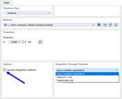 Defining Integration Method for Surface Thickness